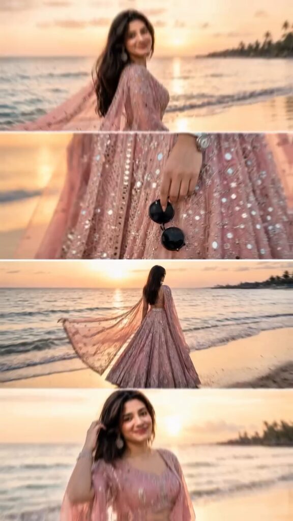 Sunset Beach Collage AI Prompt