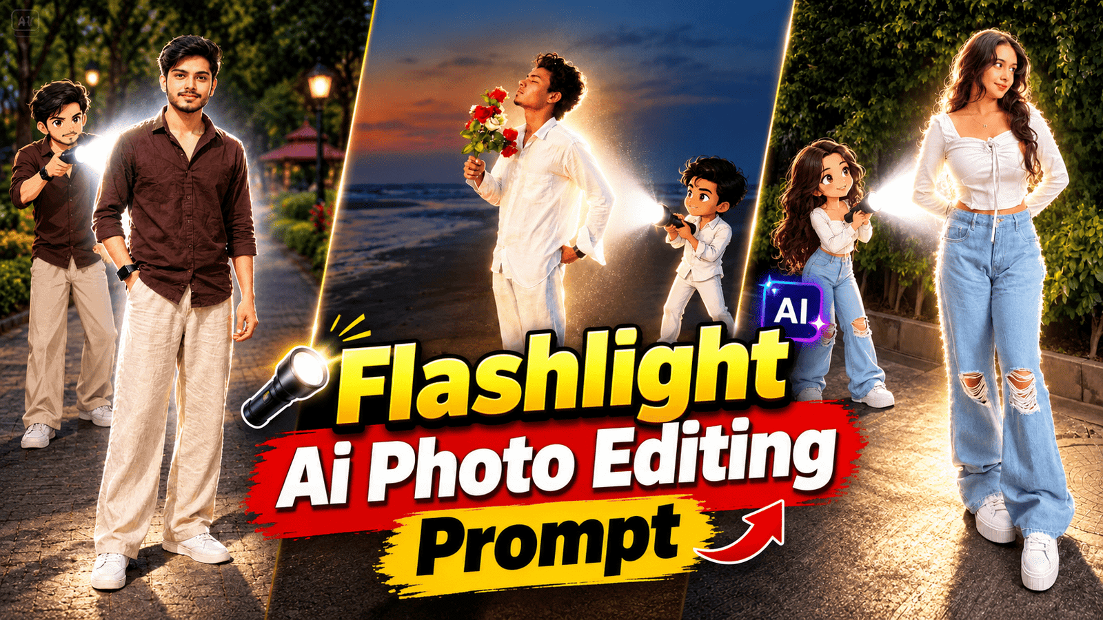 Anime Flashlight Ai Photo Editing Prompt